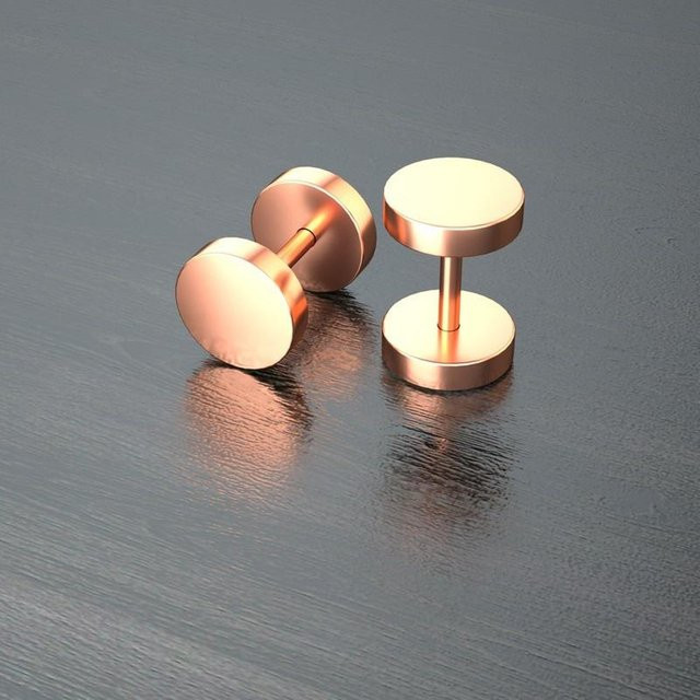 Fake-Plug-Ohrringe Edelstahl, Roségold, Unisex - Bild 1