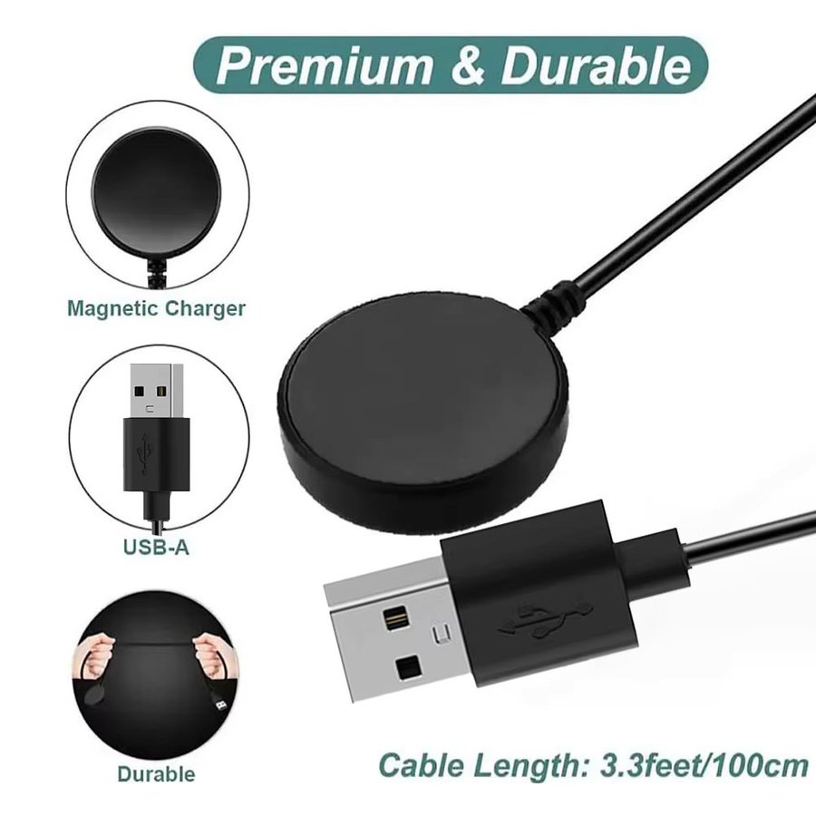 Magnetisches kabelloses USB-C Ladegerät in Schwarz für Samsung Galaxy Watch Ultra, Watch 7, 6, 5 Pro, 5, 4, 3 und Active 2 - Bild 4