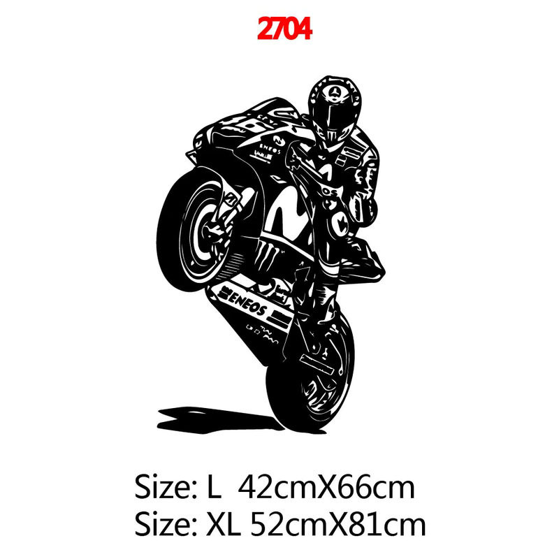 Wasserdichter Motorrad Wandaufkleber aus Vinyl in Schwarz zur Wanddekoration für Wohnzimmer und Schlafzimmer - Bild 2