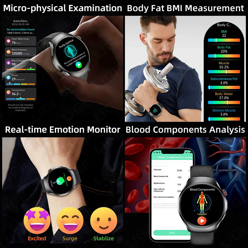 LIGE Smartwatch, Blau, Silikon, Bluetooth, Rund - Bild 3