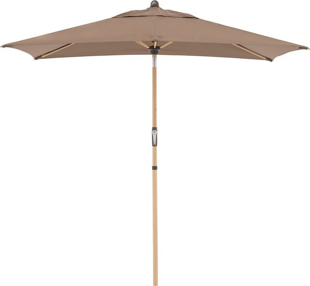 Doppler Sonnenschirm Alu Wood Ultra Kurbelschirm mit Auto Tilt in Greige, B: 210 cm, T: 140 cm - Bild 1