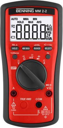 Benning Digital-Multimeter MM 2-2 in Rot mit 6000 Counts und CAT II 1000 V, CAT III 600 V, CAT IV 300 V Schutzklasse - Bild 1