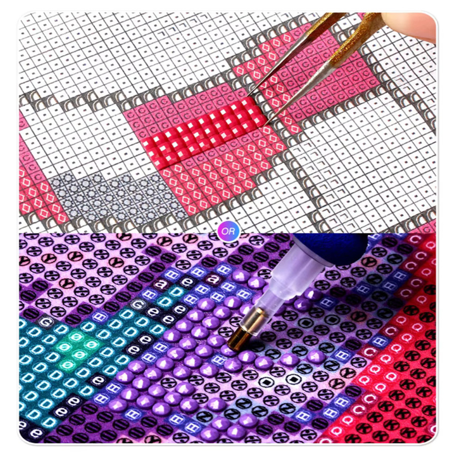 XUEQIXIAOZU Diamantmalerei Hund Graffiti Mosaik Set mit Strass-Stickerei für Kinder als Kunst-Dekoration - Bild 1