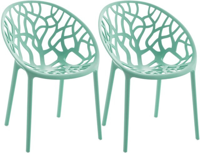 CLP Gartenstühle Hope 2er Set stapelbare Outdoor-Gartensessel aus Polypropylen mit Lehnen UV-beständig und bis 150 kg belastbar - Bild 1