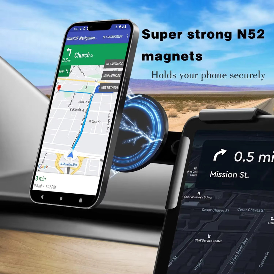 TEEQ Magnetischer Autotelefonhalter für Tesla Model 3 und Model Y Highland in Schwarz - Bild 2