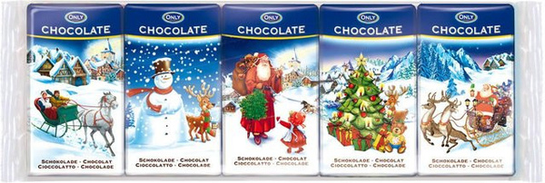 Nur Vollmilch Schokolade Weihnachten 5 x 15 g