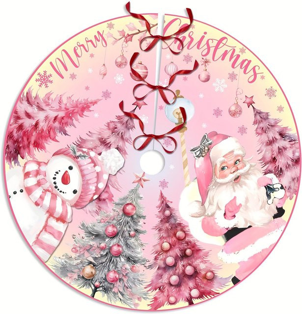 VIKAMA Weihnachtsbaum Rock mit Cartoon Weihnachtsmann Druck in Rosa - Bild 1