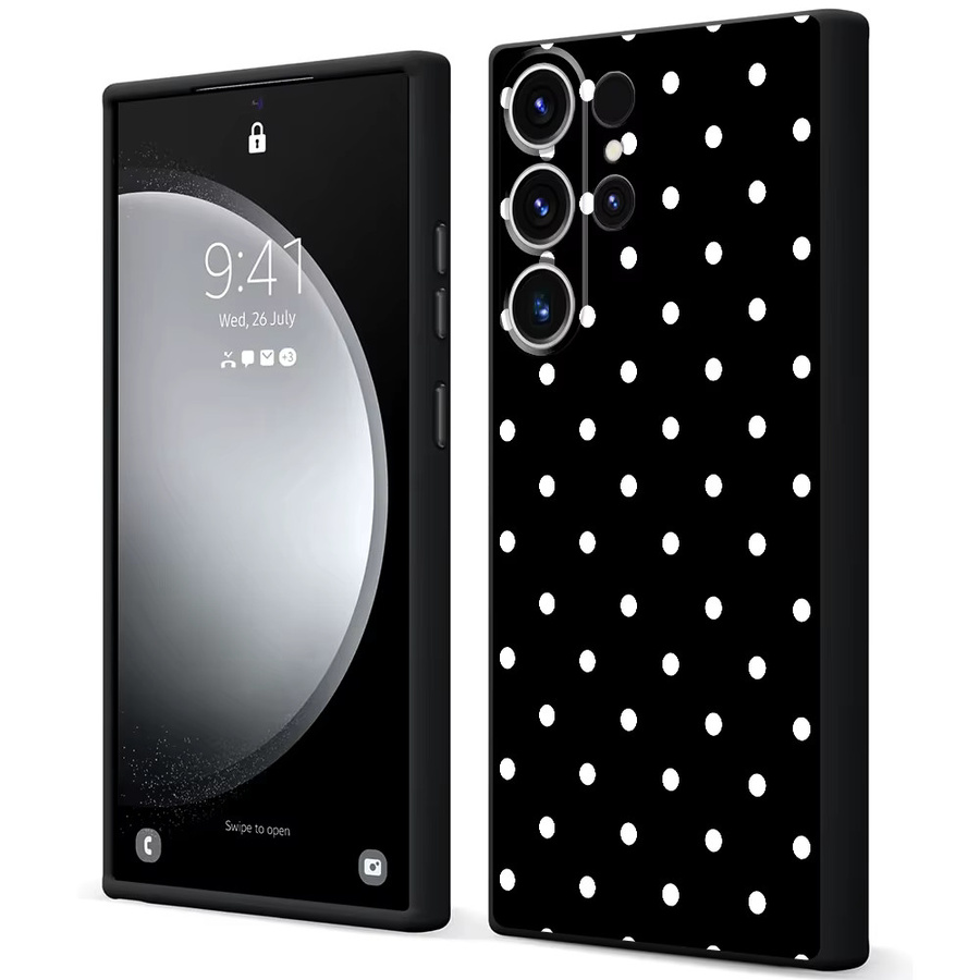 Luxus Handyhülle mit Polka Dot Muster für Samsung Galaxy S20 S21 S23 S24 S25 S26 S9 S10 Note 8 9 10 20 Ultra Plus FE in Schwarz - Bild 5