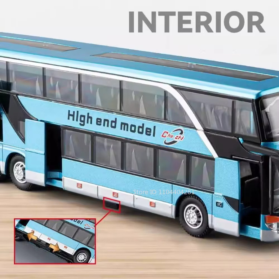 MAKEDA Business Double Decker Bus, Modellauto, 1:30, Metall, mit Licht und Sound - Bild 3
