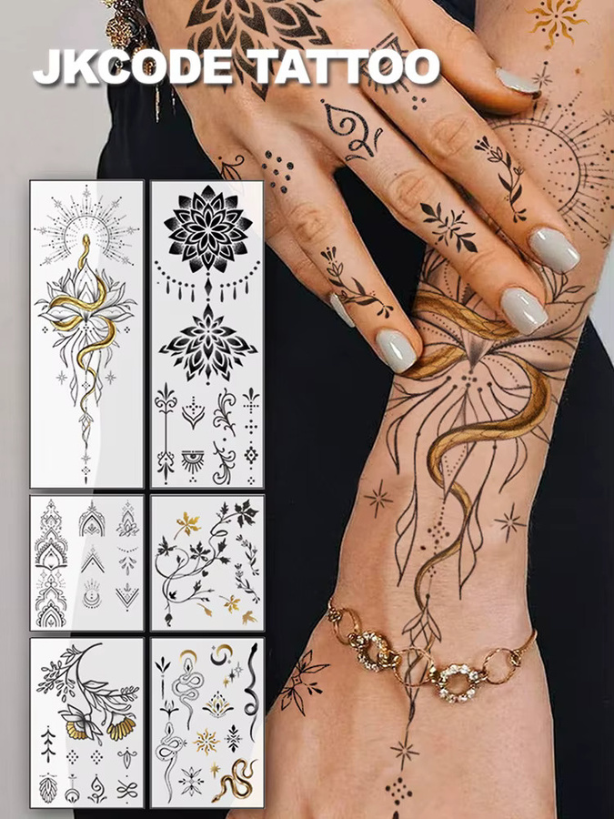 JKCODE TATTOO Set temporäre Tattoos, 6-teilig, Ramadan-Stil, wasserdicht - Bild 5