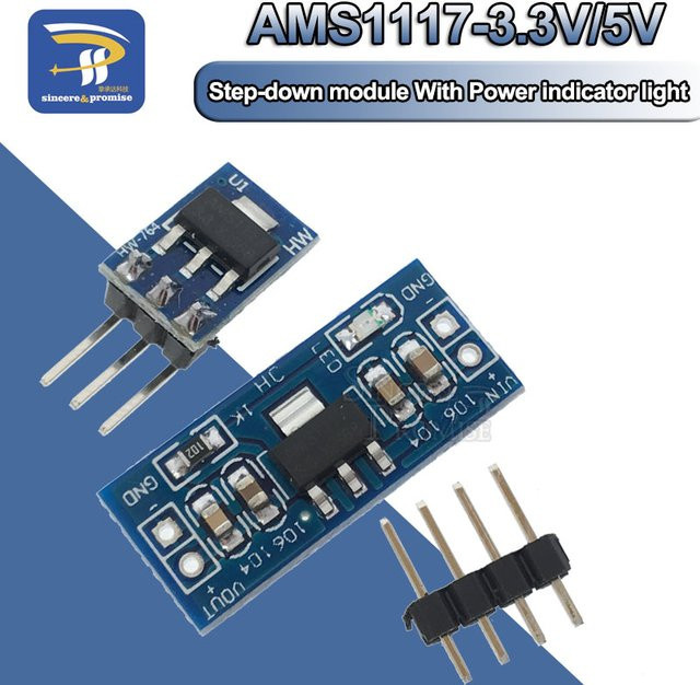AMS1117 DC-DC-Abwärtsmodul LDO Spannungsregler 5 V bis 3,3 V 800 mA in Blau - Bild 1