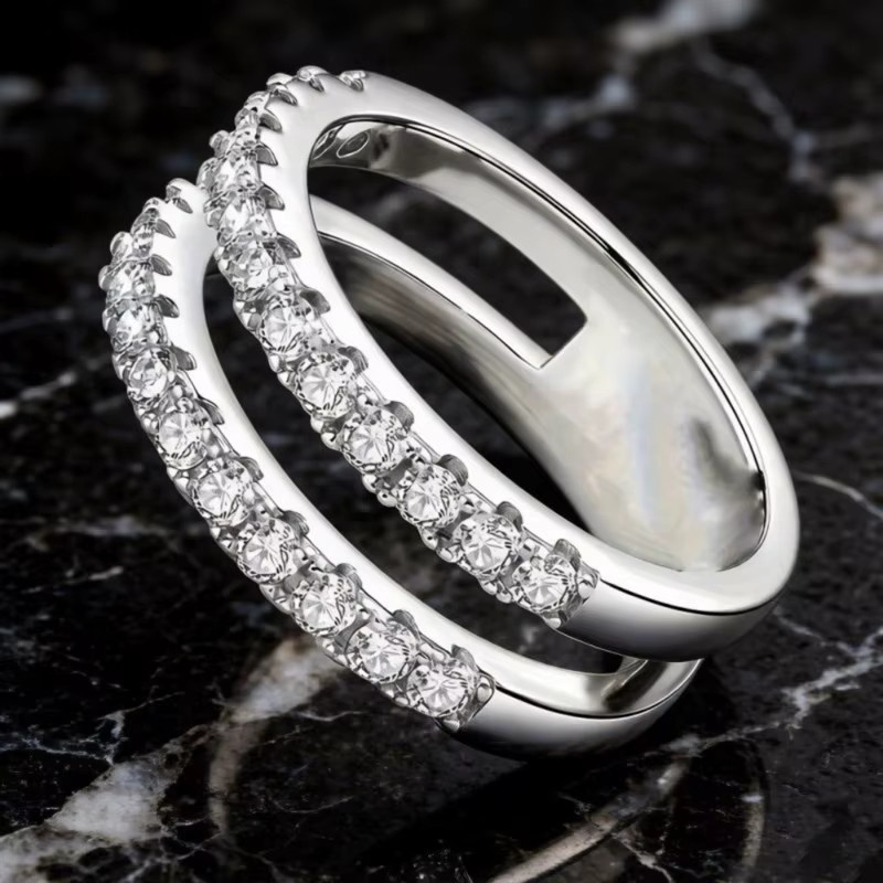 Huitan Ring, silberfarben, Zirkonia, Damen - Bild 3
