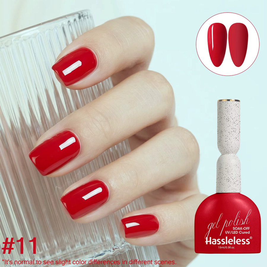 Hassleless Gel-Nagellack, rot, glänzend, 15 ml - Bild 2