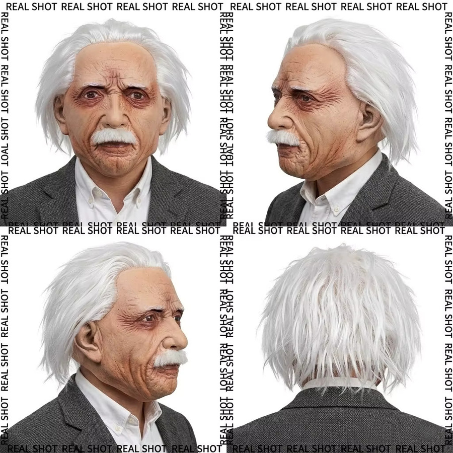 patygr Alter-Mann-Cosplay-Maske, Weißes Haar, Zubehör, Erwachsenengröße - Bild 3