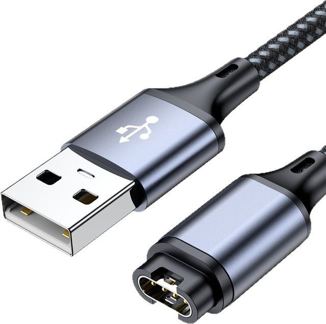 USB-Daten- und Ladekabel für Garmin Forerunner, Fenix, Vivoactive und Venu, Farbe: Schwarz, Länge: 1,2 m - Bild 1