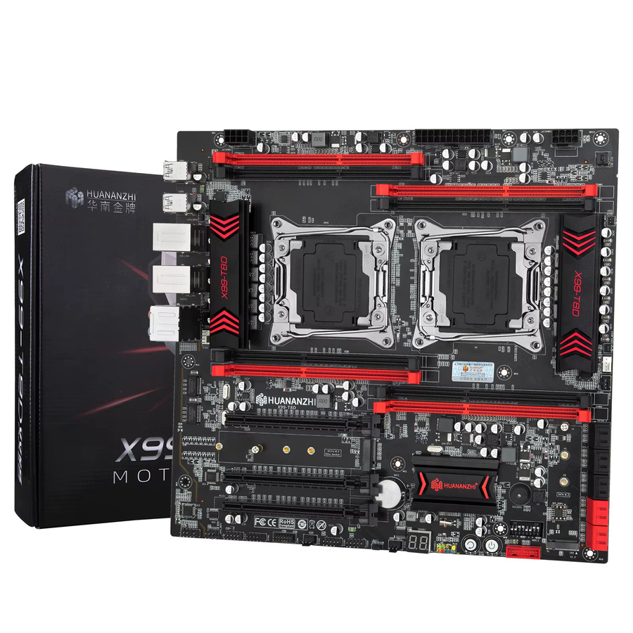HUANANZHI X99 T8D Dual CPU Mainboard Kit in Schwarz mit Unterstützung für E5 V3 V4 Prozessoren, DDR3 RAM bis 256 GB 1866 MHz und M.2 NVME NGFF sowie USB 3.0 - Bild 4