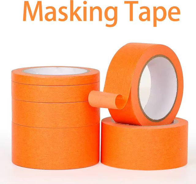 Orangefarbenes Washi-Tape aus Papier als Farbtrenn-Aufkleber und Klebeband für Sprühfarben-Dekorationen - Bild 1
