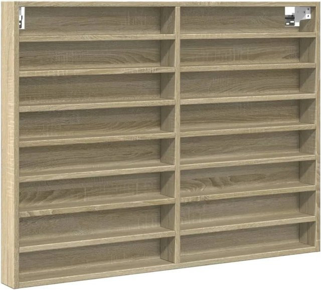 vidaXL Vitrinenschrank Sonoma-Eiche mit Glastüren, Wandmontage, B/T/H: 100 x 8,5 x 75 cm - Bild 1