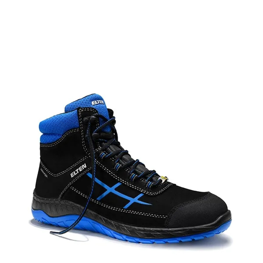 Elten Sicherheitsschnürstiefel Malvin Blue Mid ESD S3 aus Nubukleder in Blau, Größe 47 - Bild 2