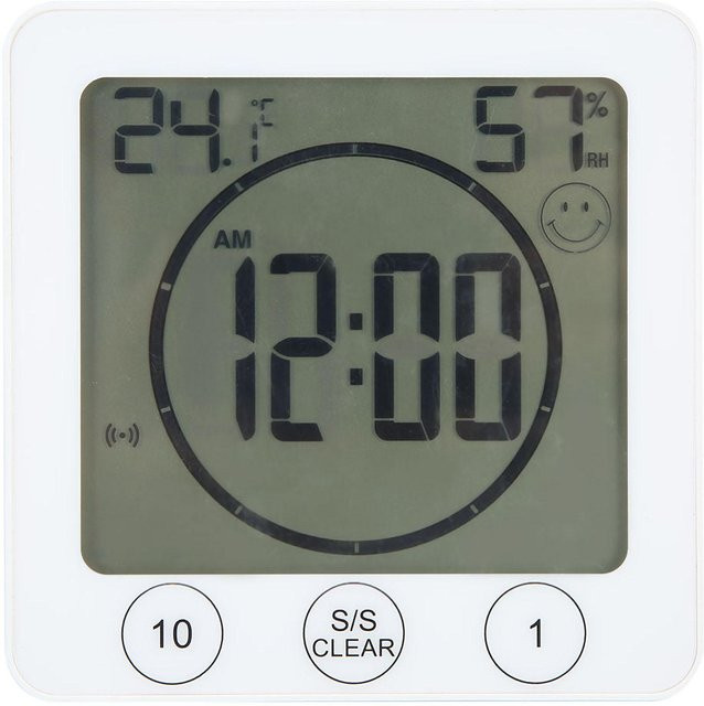 OutsideWorld Multifunktionales Digitales Innen-Thermometer und Hygrometer mit Digitaluhr in Schwarz - Bild 1