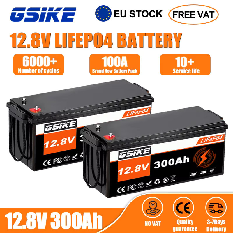 GSIKE 12V 300Ah LiFePO4 Batterie mit intelligentem BMS und A+ Zellen in Schwarz - Bild 6