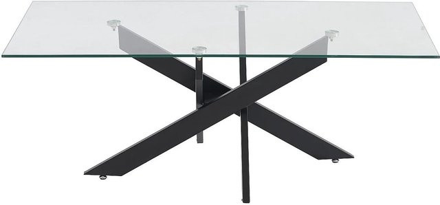Couchtisch Cosima von COSIMA in Schwarz und Transparent aus Sicherheitsglas und Metall, rechteckig - Bild 1