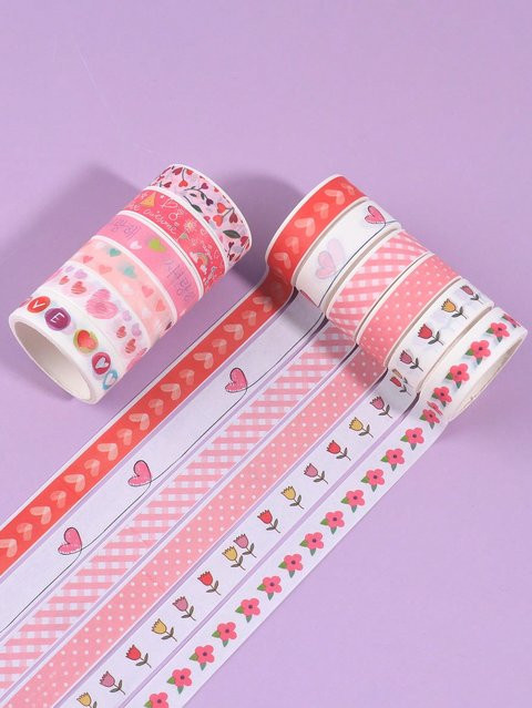 12 Rollen Washi-Tape mit verspielten Designs in Multicolour zur Dekoration von Notizbüchern und für Schulmaterialien - Bild 1