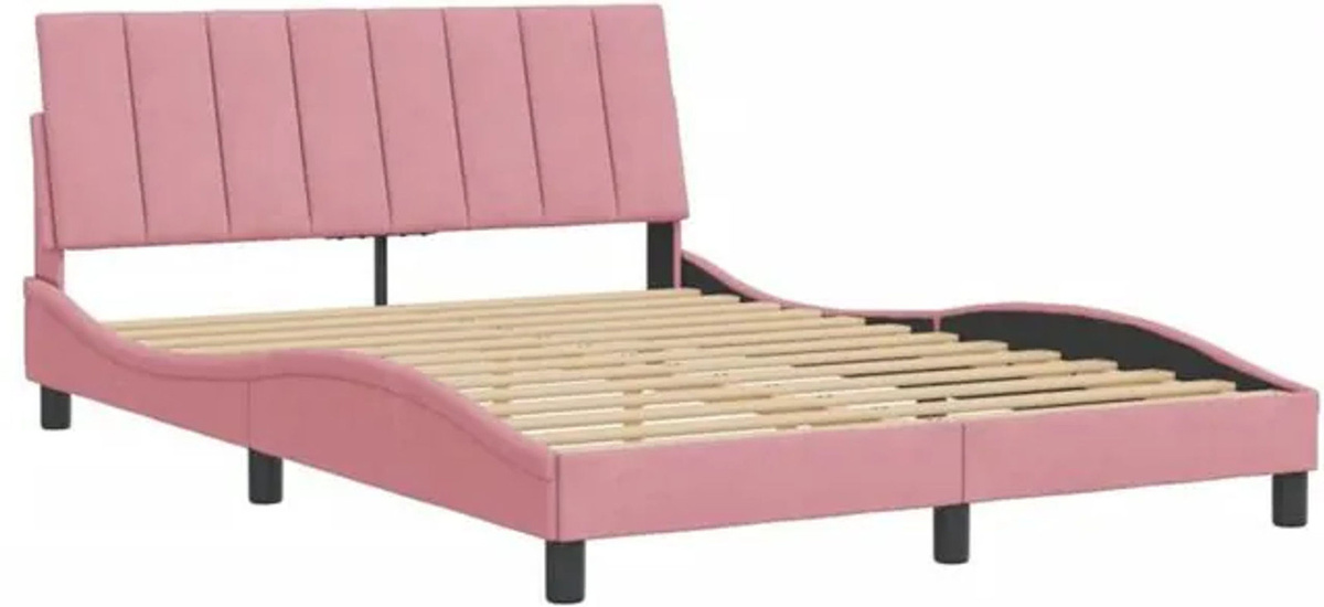 Polsterbett hanko von vidaxl in Rosa mit Samtbezug, B/T: 140 x 190 cm - Bild 1