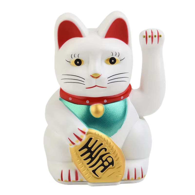 Glückliche Katze Dekoration aus Keramik in Gold, Schwarz oder Weiß als orientalische Figur für dein Zuhause oder Auto - Bild 1