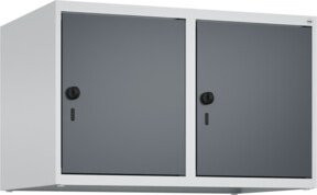 C+P Aufsatzschrank 7035/7016 mit Sicherheits-Drehriegel und 2 Abteilen, Farbe: Lichtgrau/Anthrazitgrau, B/T/H: 50 x 80 x 50 cm - Bild 1