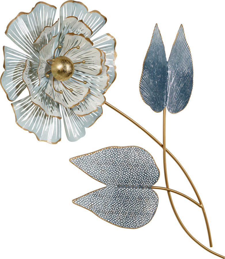 Heine Home Wanddeko Blütenform aus Metall in Blau-Goldfarben, B: 90,0 cm, H: 57,0 cm, T: 8,0 cm - Bild 2