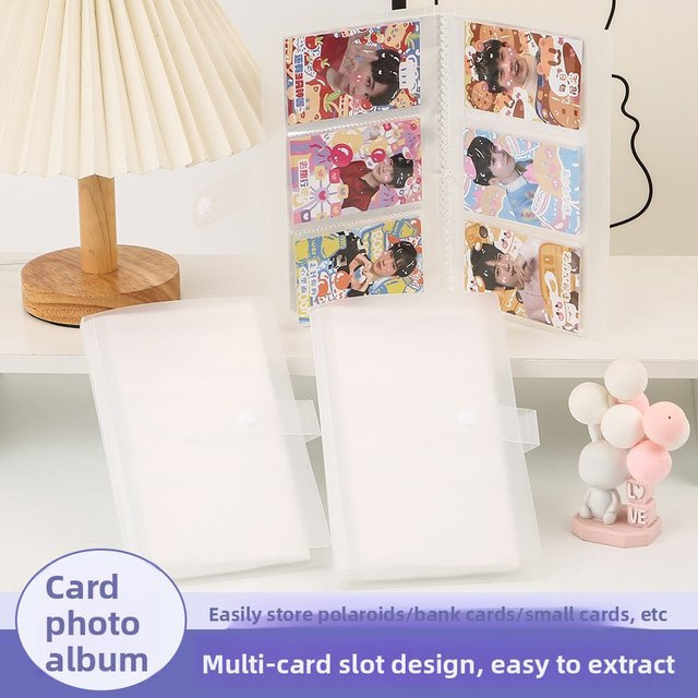 Transparenter dreizeiliger Kartenhalter aus Kunststoff mit 120 oder 240 Fächern als Fotoalbum und Visitenkartenbuch - Bild 1