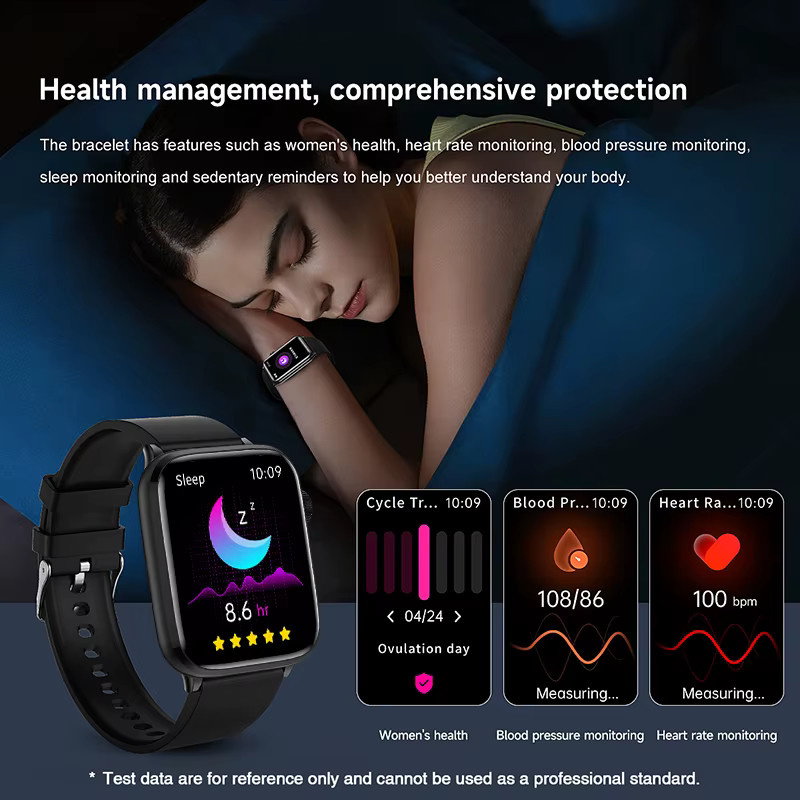 KAVSUMI Smartwatch, Grau, Silikon, 44 mm, Damen - Bild 4