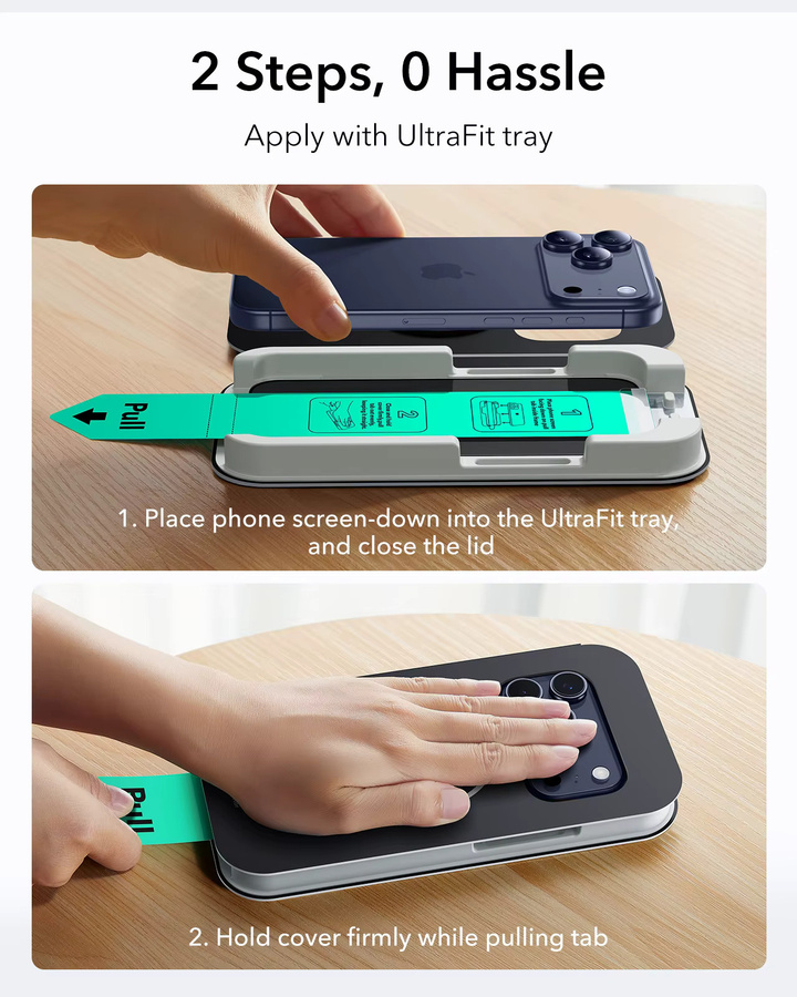 ESR Gehärtetes Glas Displayschutzfolie für iPhone 17, 16, 15, 14 und 13 Serie, Transparent, Datenschutz und hochauflösend - Bild 4