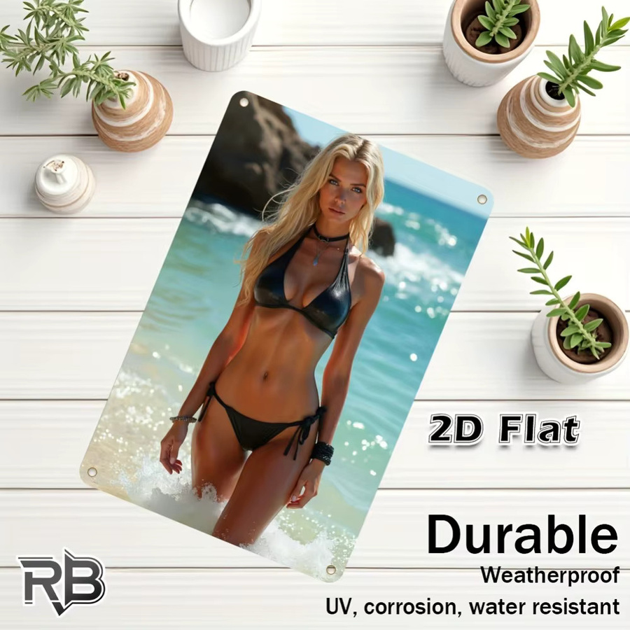 HELLOYOUNG Metall-Wandkunst Bikini-Mädchen Portrait in Mehrfarbig - Bild 3