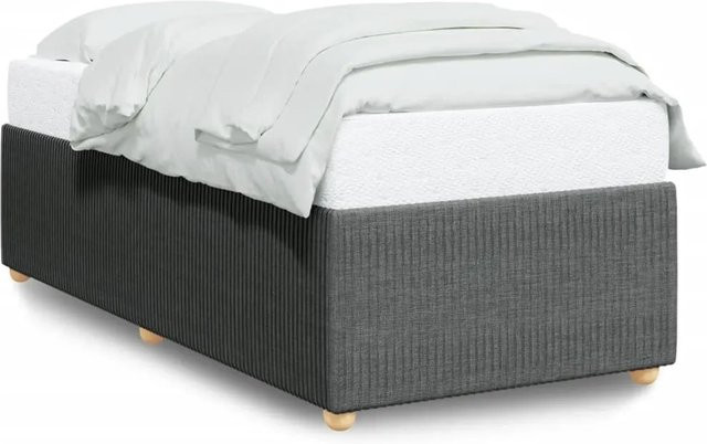 vidaXL Bettgestell aus Stoff in Dunkelgrau, B/T: 90 x 190 cm - Bild 1