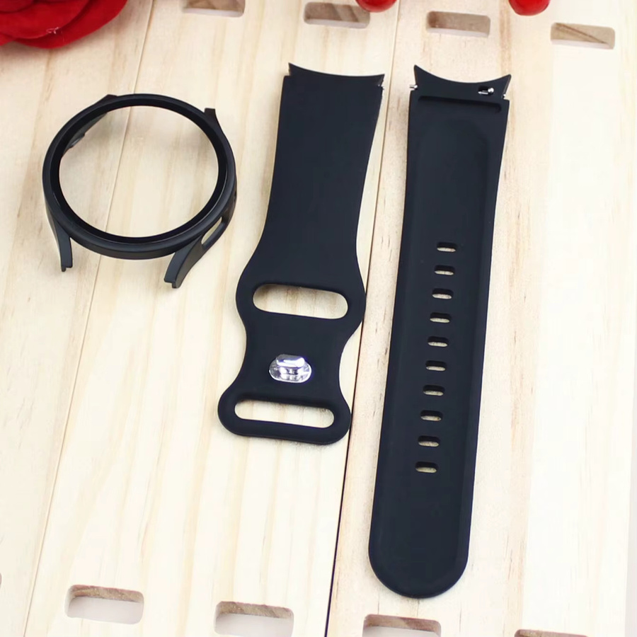 samusak Uhrenarmband und Schutzhülle, Silikon, Schwarz, Unisex - Bild 4