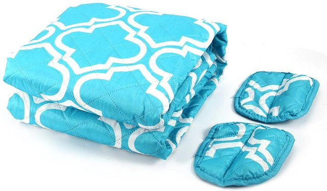 Igeteck Haustiersofa Kissen aus wasserdichtem Polyester Pongee in Blau und Türkis, rutschfest und schmutzabweisend mit Ultraschallprägung - Bild 1