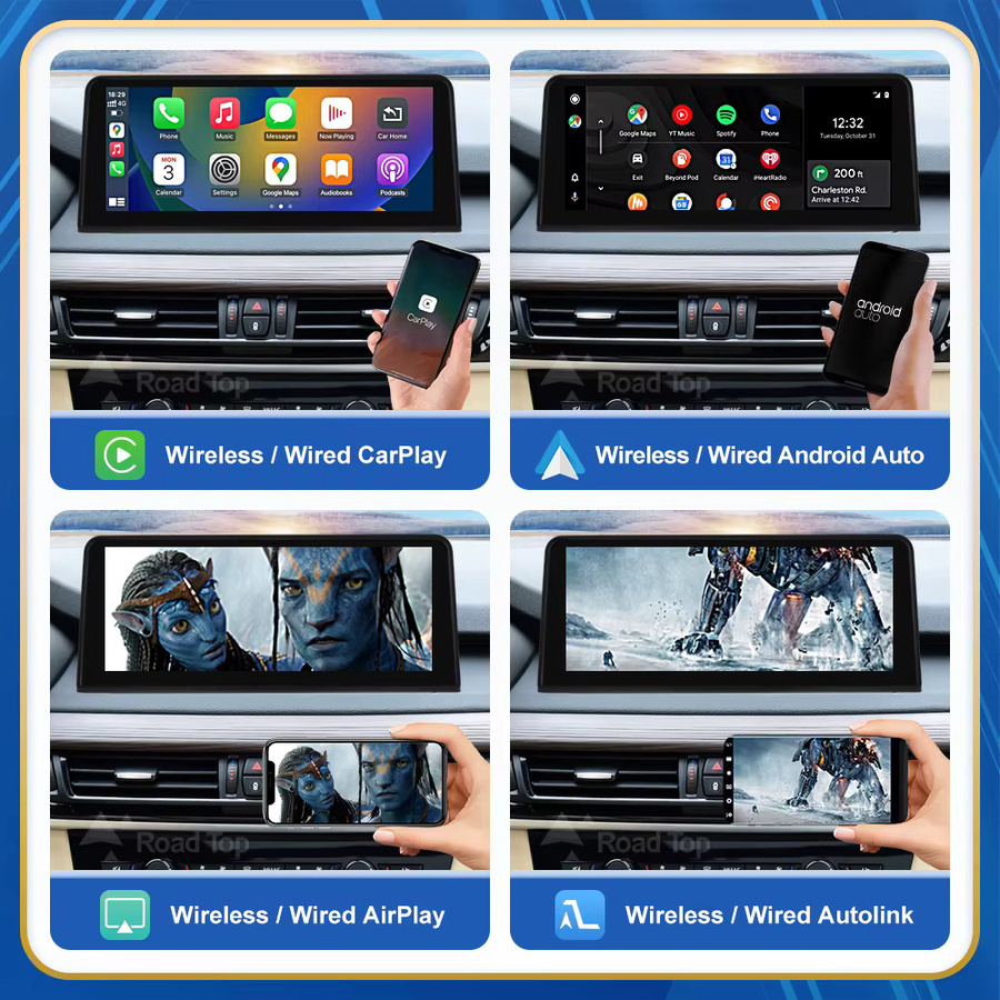 Road Top Multimedia-Player mit 10,25 Zoll Linux Display und GPS für BMW X5 F15 2014-2016 NBT EVO, Carplay Touchscreen, Schwarz - Bild 3