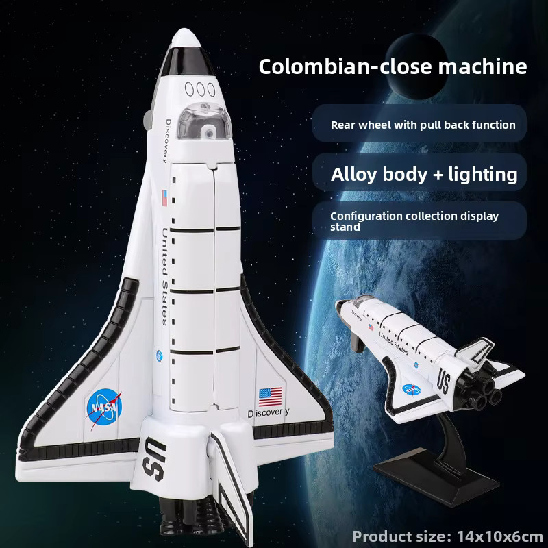 KaKBeir Space Shuttle Modell aus Metall in Weiß als Weltraum-Simulation und Dekoration für Kinder - Bild 5