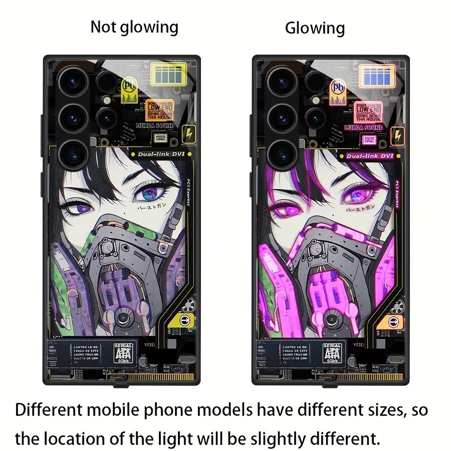 LED Leuchtende Handyhülle mit Anime Mädchen Design für Xiaomi 15T 14T 13T 12T Pro POCO F8 F7 Ultra f6 F5 M7 Pro in Multicolour - Bild 2