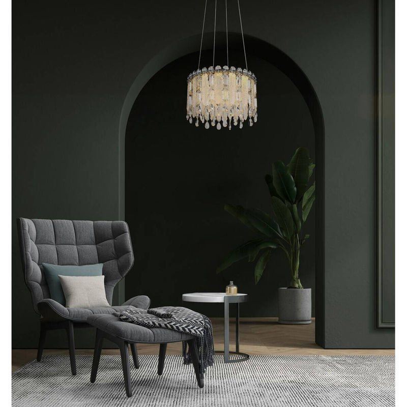 Globo Lighting Deckenleuchte Chrom und Transparent aus Metall und Kristallglas, H: 26 cm, D: 38 cm - Bild 3