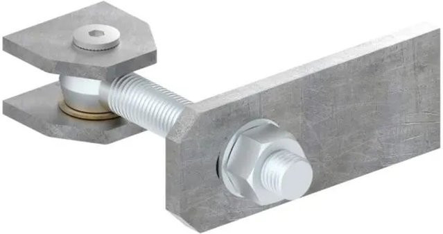 FeNau Torband aus Stahl, galvanisch verzinkt, Farbe Silber, M24 Gewinde, verstellbare Langlochlasche 180 Grad, Tragkraft 200 kg - Bild 1