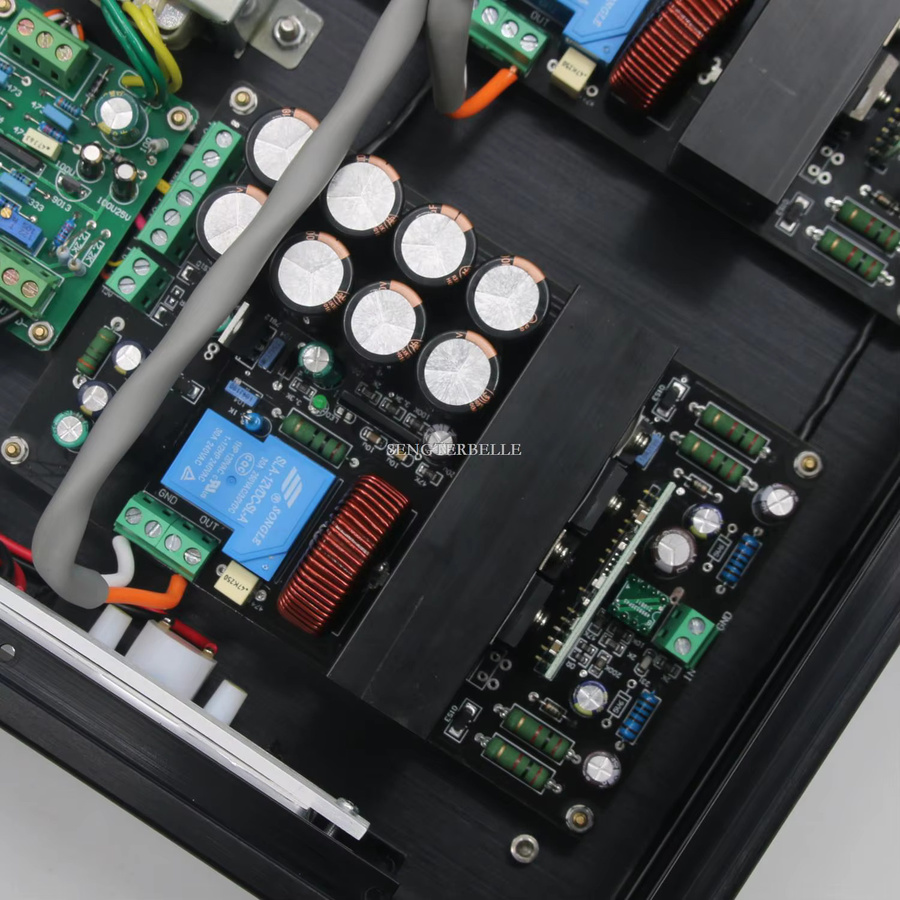 SENGTERBELLE HiFi Class D Leistungsverstärker mit 1000W, IRS2092 + IRFB4227 und Vu Meter, Schwarz - Bild 3