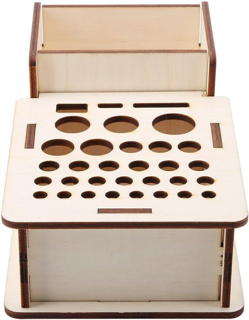 Igeteck Holzhalter aus Linde zur DIY Handwerkszeugaufbewahrung für Lederwerkzeug in Beige - Bild 1