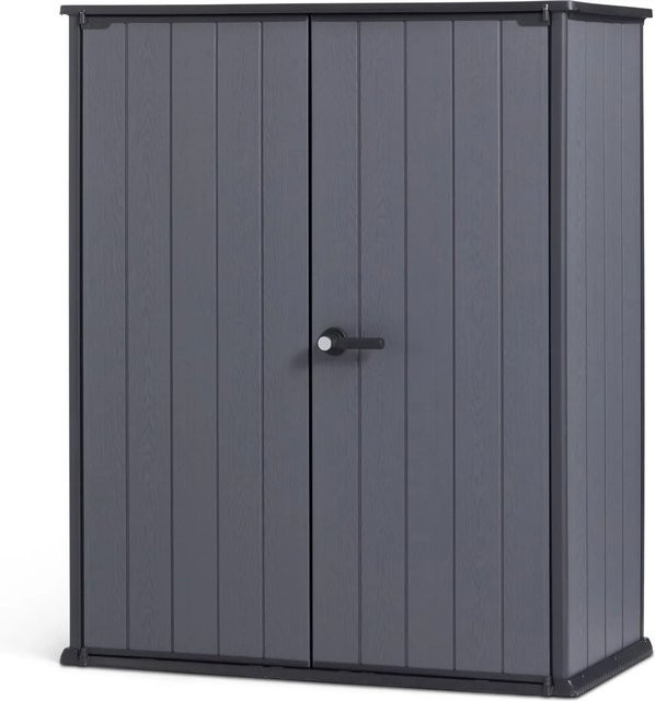 Keter Aufbewahrungsschrank Cortina Alto aus Kunststoff in Grau mit Regalböden, B/T/H: 73 x 140 x 170 cm - Bild 1