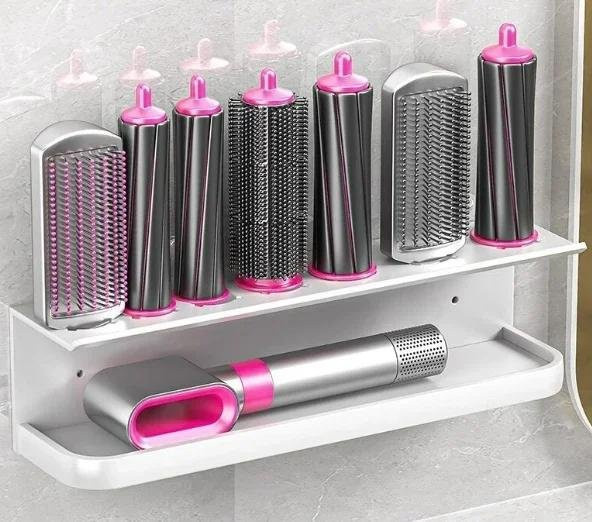 Dyson Wand-Haartrocknerhalter und Aufbewahrungsregal in Weiß für Airwrap, Lockenstab und Föhn als Badezimmer Organizer - Bild 1