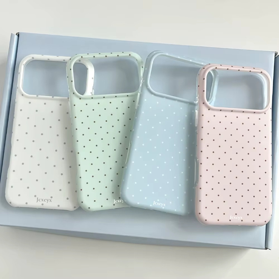 Sturzsichere Polka-Dot Handyhülle mit Kontrastdesign in Rot für iPhone 17 16 15 14 13 12 11 Pro Max Plus - Bild 1