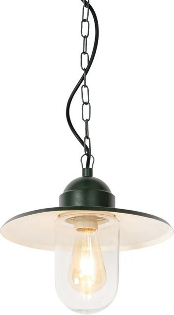 QAZQA Moderne Außenhängelampe Kansas Dunkelgrün aus Stahl und Glas, IP44, dimmbar, E27 - Bild 1