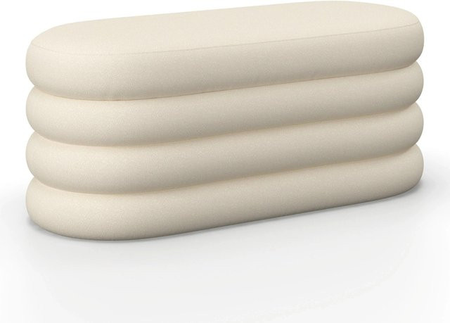 Bessagi Home Hockerbank Lorena in Creme Beige, gepolstert mit Bouclé-Bezug und Stauraum, B/T/H: 140 x 45 x 47 cm - Bild 1